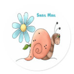 snail mail with blue flower stickers