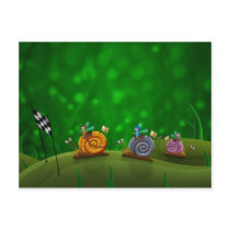 Snail Racing Post Cards