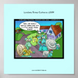 Snail Real Estate Sales Funny Cartoon Poster posters