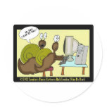 Snails Getting Email Funny Cartoon Gifts & Tees Sticker