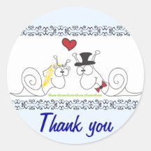 Snails in love wedding sticker