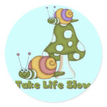 Snails Take Life Slow T-shirts and Gifts stickers