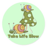 Snails Take Life Slow T-shirts and Gifts stickers