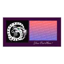 SNAKE DRAGON ,Blue Turquase Aquamarine purple Picture Card