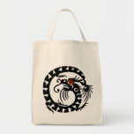 SNAKE DRAGON RUBY, black and white red Canvas Bags