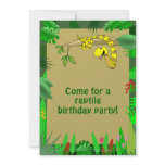 Snake in Tree Custom Reptile Birthday Invitations