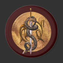 Snake on a Sword magnets