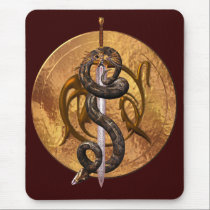Snake on a Sword mousepads