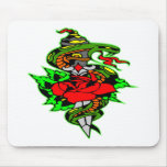 Snake Rose Dagger Tattoo Mouse Pad