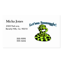 Snake Says Letsss Sssnuggle Business Card Template