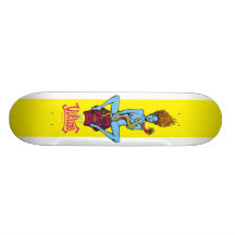 Snake, Skull & Blue Girl Custom Skateboard