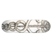 snake-sword skate board deck