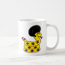 snake yellow afro double Mug