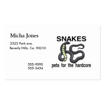 Snakes Are Pets For The Hardcore Business Card Templates
