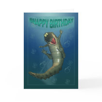 Snappy Birthday Happy Crocodile Underwater View Cards