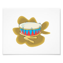 Snare drum and mallets percussion graphic photo print