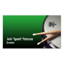 Snare Drum Green Drummer Musician Business Card