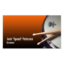 Snare Drum Orange Drummer Musician Business Card