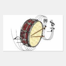 Snare Drum Rectangular Sticker