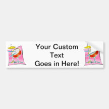 Snare HiHat Sticks Pink Background Image Bumper Sticker