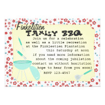 Snazzy BBQ Set Custom Invitations