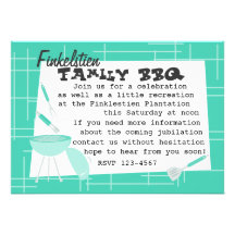 Snazzy BBQ Set Personalized Invitation