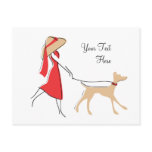 Snazzy Dog Walker Post Card