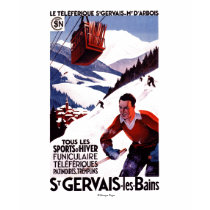 SNCF Railway Cable Car Promo Poster Tee Shirt