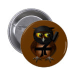 Sneaky Ninja Owl Pinback Button