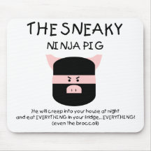 Sneaky Ninja Pig Mouse Pad