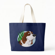 Sniffing Basset Hound Cartoon Tote Bag