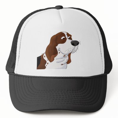 Sniffing Cartoon Basset Hound Hats by doggydoodles