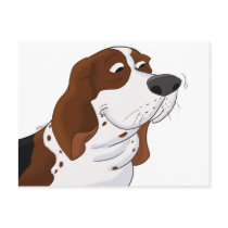 Sniffing Cartoon Basset Hound