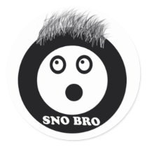 sno bro round sticker