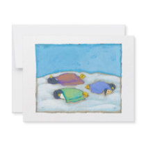 Snoozing adorable art penguins fun slumber party