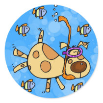 snorkel doggy stickers