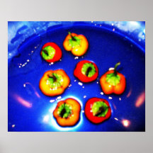 Snorkeling Peppers Poster