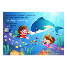 Snorkeling Tots Birthday Party Invitation