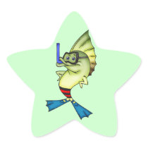 Snorkelling Fish Star Stickers