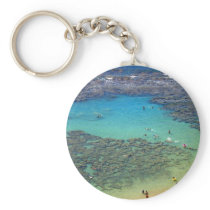 Snorklers at Hanauma Bay, Oahu, Hawaii Key Chain