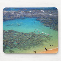 Snorklers at Hanauma Bay, Oahu, Hawaii Mousepads