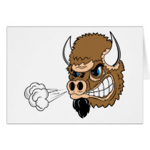 Snorting Bull Greeting Card