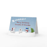Snow Animals Grandparents Christmas Greeting Card