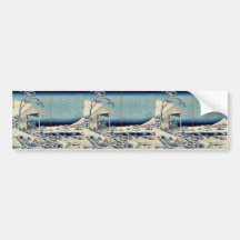 Snow at Koishikawa by Katsushika, Hokusai Ukiyoe Bumper Stickers