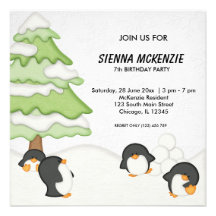 Snow Buddies Birthday Custom Invitations