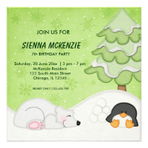 Snow Buddies Birthday Invitations
