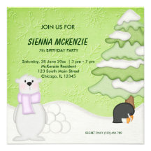 Snow Buddies Birthday Personalized Announcement
