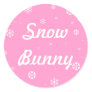 Snow Bunny Snowflakes Round Sticker