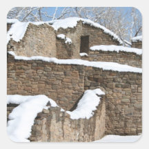 snow capped aztec wall structure square stickers