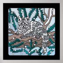 Snow Cat Print